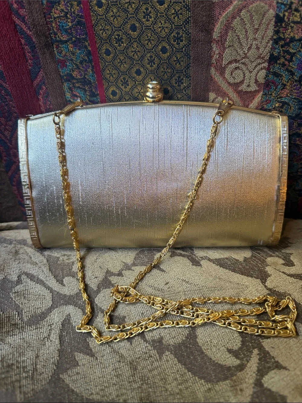 Vintage 3 in 1 Gold Evening Clutch Handbag